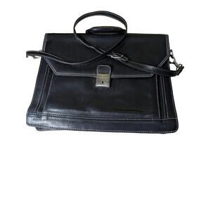 FLOTO Venezia Full-Grain Calfskin Leather Black Briefcase Artisan Hand-Made